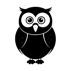 Owl cartoon vector silhouette