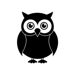 Owl cartoon vector silhouette