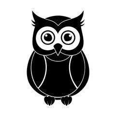 Owl cartoon vector silhouette
