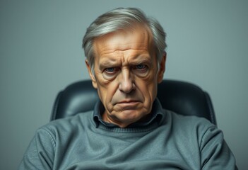 Obraz premium Old man with a disappointed expression