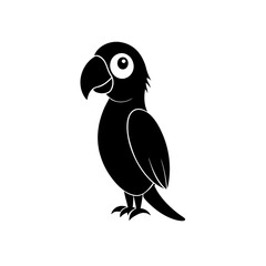 Parrot cartoon vector silhouette