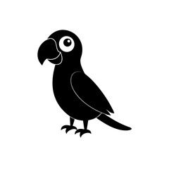 Parrot cartoon vector silhouette
