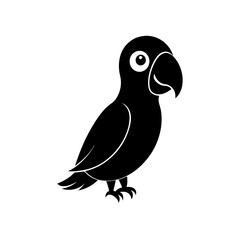 Parrot cartoon vector silhouette