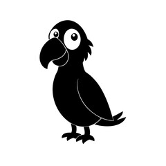 Parrot cartoon vector silhouette