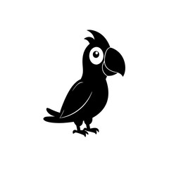 Parrot cartoon vector silhouette
