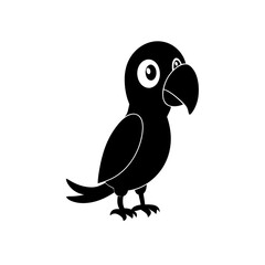 Parrot cartoon vector silhouette