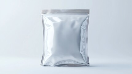 Plastic bag mockup on blue background rendering