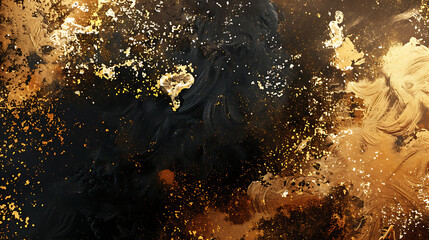 Abstract golden and black art 4k 