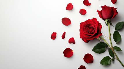 Valentine's Day or Wedding Background with Beautiful Roses. Concept for a romantic party invitation or love message. Premium and luxurious Ai-Generative.