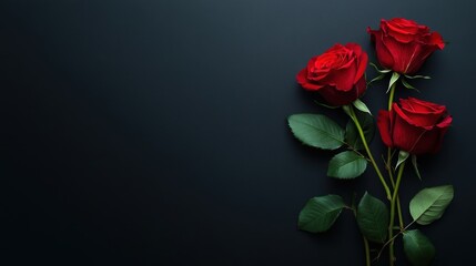 Valentine's Day or Wedding Background with Beautiful Roses. Concept for a romantic party invitation or love message. Premium and luxurious Ai-Generative.