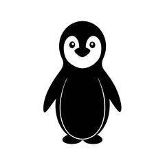 Penguin cartoon vector silhouette