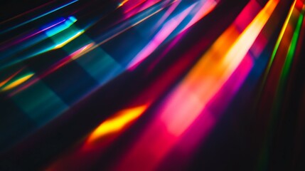 Prism light leak colorful photo overlay on blue color