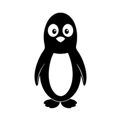 Penguin cartoon vector silhouette