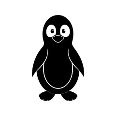 Penguin cartoon vector silhouette