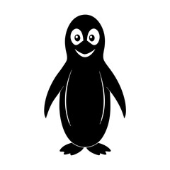 Penguin cartoon vector silhouette