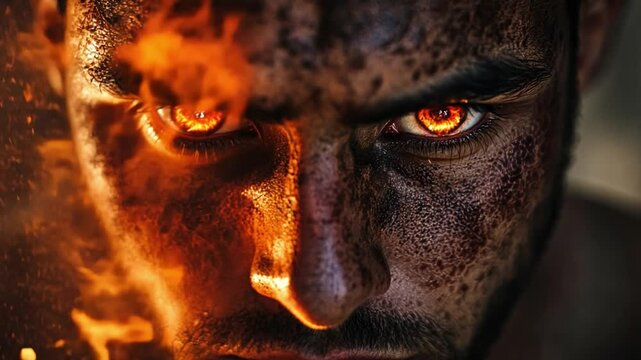 Heated expression showcasing intensity and passion in close-up portraits