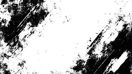 Fototapeta premium Grunge black and white urban vector texture. design brush strokes. Overlay texture. Faded black-white dyed paper texture. Sketch grunge design. Use for poster, cover, banner, mock-up, stickers layout.