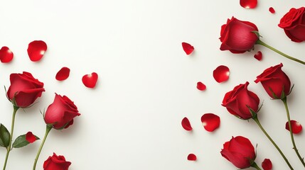 Valentine's Day or Wedding Background with Beautiful Roses. Concept for a romantic party invitation or love message. Premium and luxurious Ai-Generative.