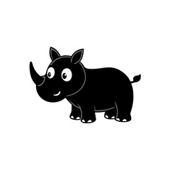 Rhino cartoon vector silhouette
