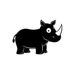 Rhino cartoon vector silhouette