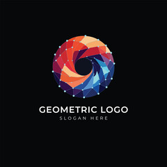 geometric logo design colorful spiral black hole logo design