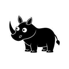Rhino cartoon vector silhouette