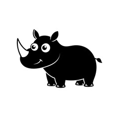 Rhino cartoon vector silhouette