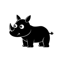 Rhino cartoon vector silhouette
