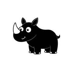 Rhino cartoon vector silhouette