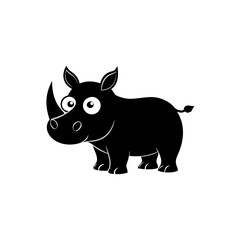 Rhino cartoon vector silhouette