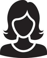 A girl icon silhouette vector with white background