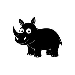 Rhino cartoon vector silhouette