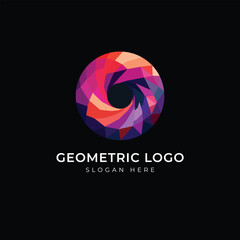 abstract geometric spiral logo design vector