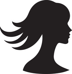 A girl icon silhouette vector with white background