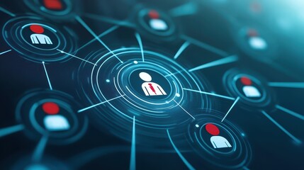 Networked individual, exploring connections in complex web of circles person