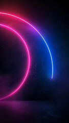 Abstract background with flashing neon lights