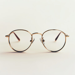 Fototapeta premium Stylish reading glasses with thin gold frame and clear lenses, perfect for enhancing your reading experience