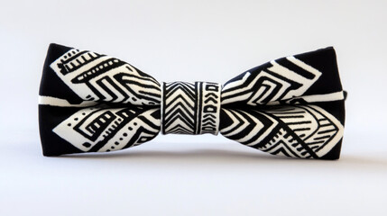 Black and white patterned bow tie.
