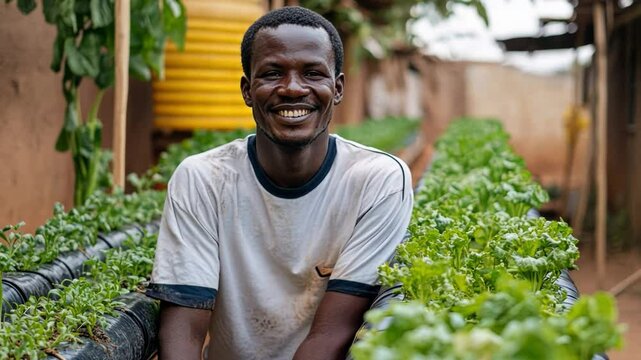Man teaching hydroponics in developing regions to combat food insecurity