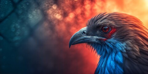 Fototapeta premium Abstract Blend Gradient Effect Textured Effect Dynamic Blue Red Warm Colors Close-up Blurred Aesthetic Interplay Light Color Visually Striking Energetic