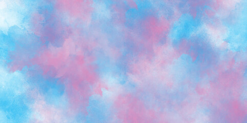 Colorful watercolor background with mixed colors, Aged watercolor paper texture with light blue and brown, yellow and green color, Fantasy polished light pink abstract watercolor painted background.