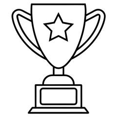 Trophy of Success Line Art Vector Design