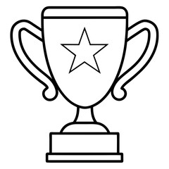 Trophy of Success Line Art Vector Design