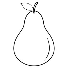 Pear line art art vector