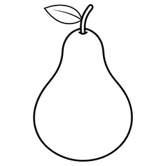 Pear line art art vector