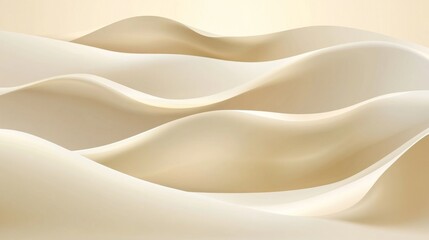 Obraz premium Abstract cream waves, flowing texture, smooth surface, elegant design.