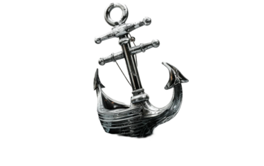 Gleaming Steel Anchor on transparent background PNG.