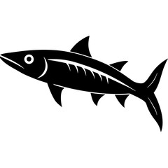 Sleek Barracuda Fish Silhouette Design
