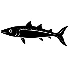 Sleek Barracuda Fish Silhouette Design
