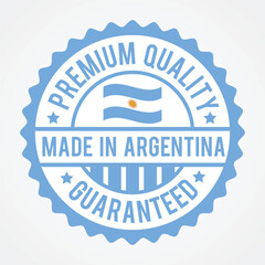 Premium Quality Made in ARGENTINA Guarantee Badge with Flagged Theme